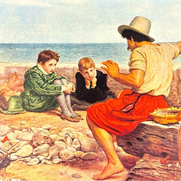 Sir John Everett Millais, The Boyhood of Raleigh Original Vintage Art Print 30’s - Picture 1 of 8
